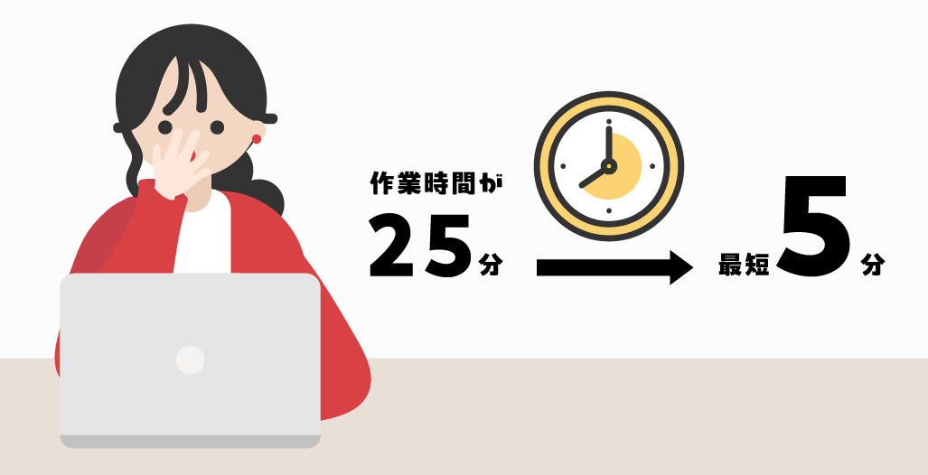 入社手続き、1件あたり25分→5分へ