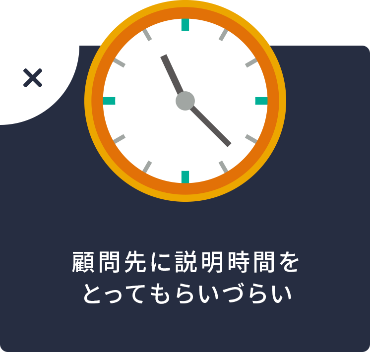 顧問先に説明時間をとってもらいづらい